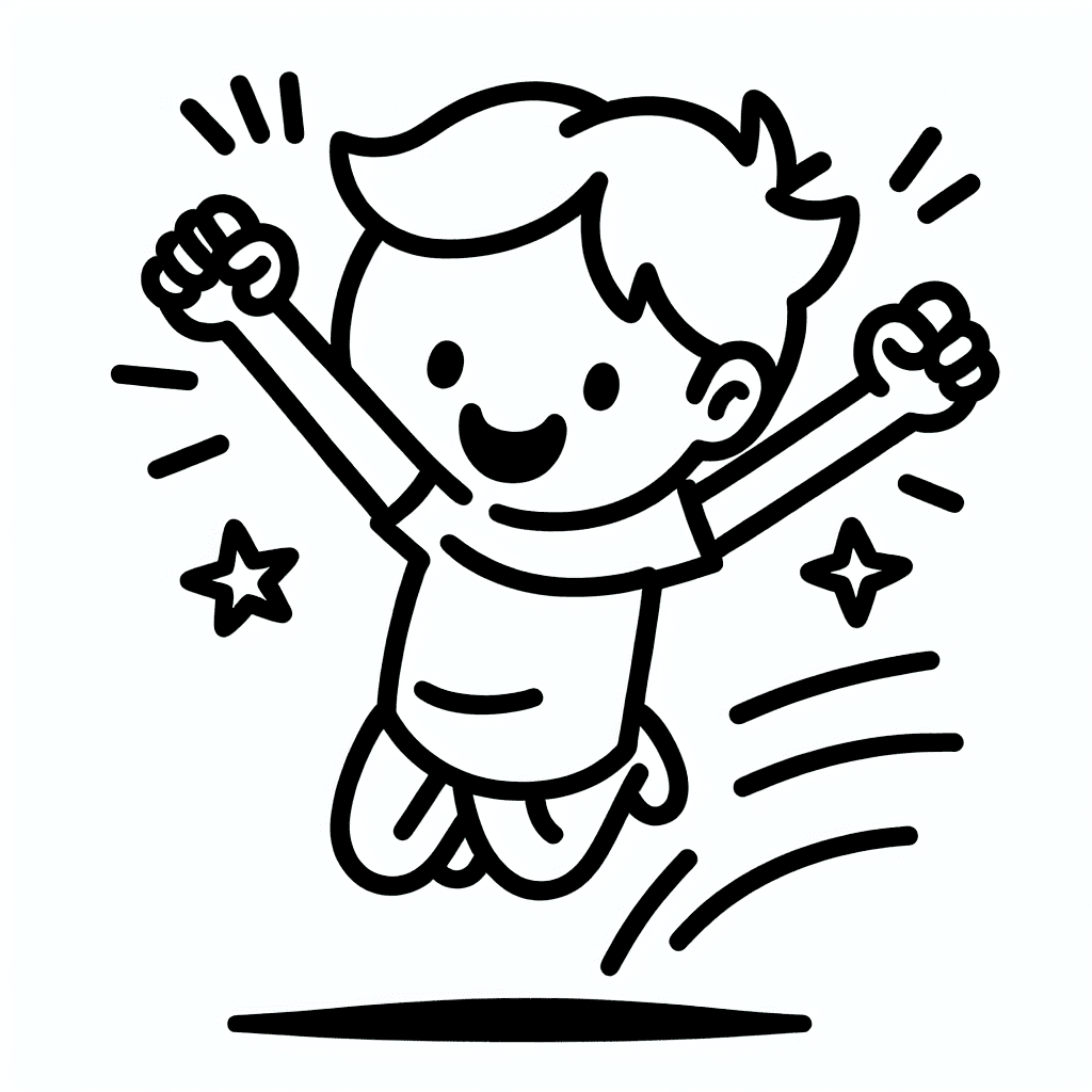 excited jump coloring pages