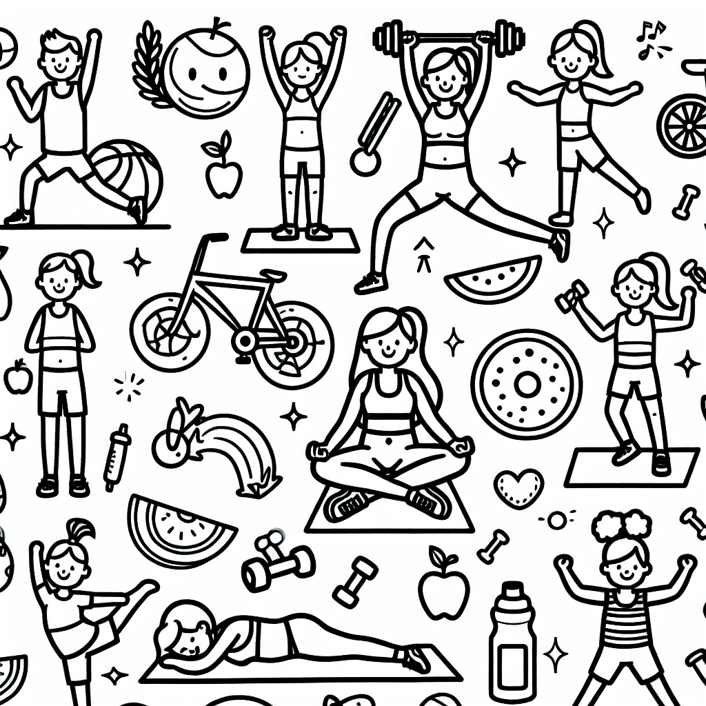 exercising fun coloring pages