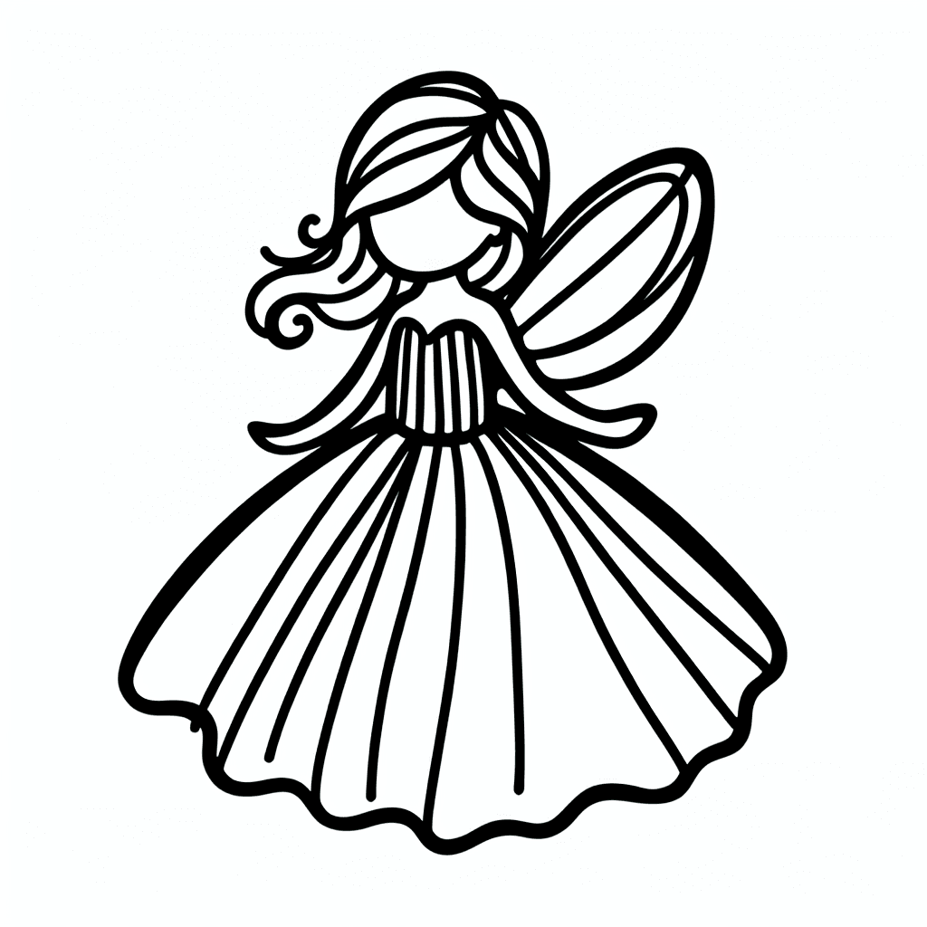 fairy dress coloring pages