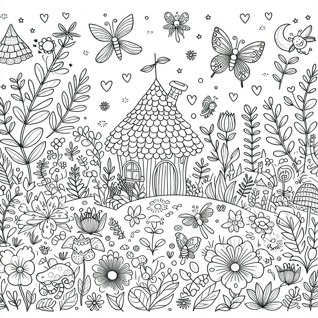 fairy garden coloring pages