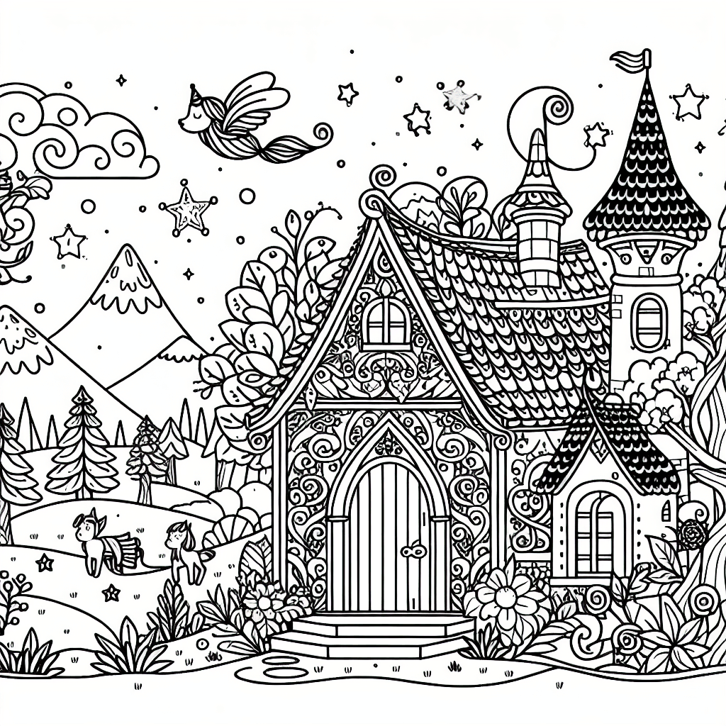 fairy tale scene coloring pages