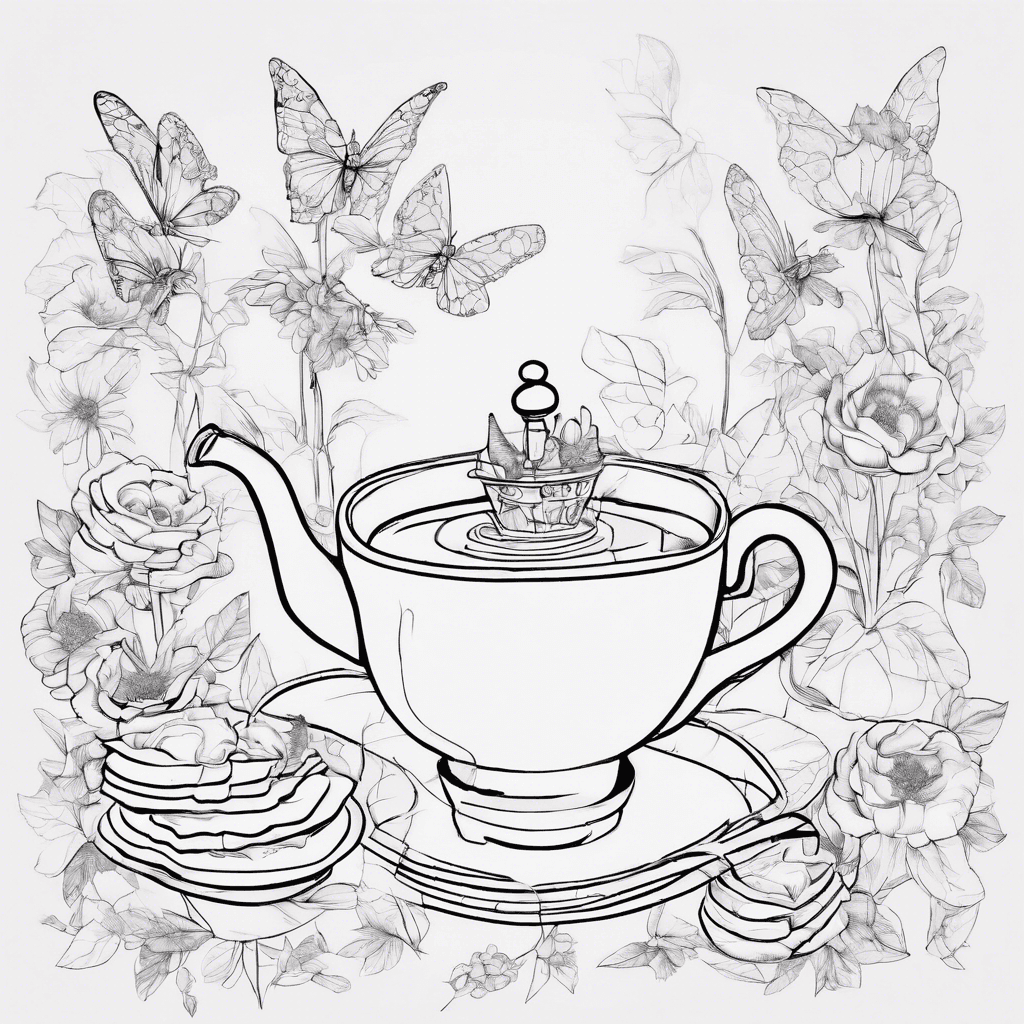 Additional fairy tea party coloring page 2