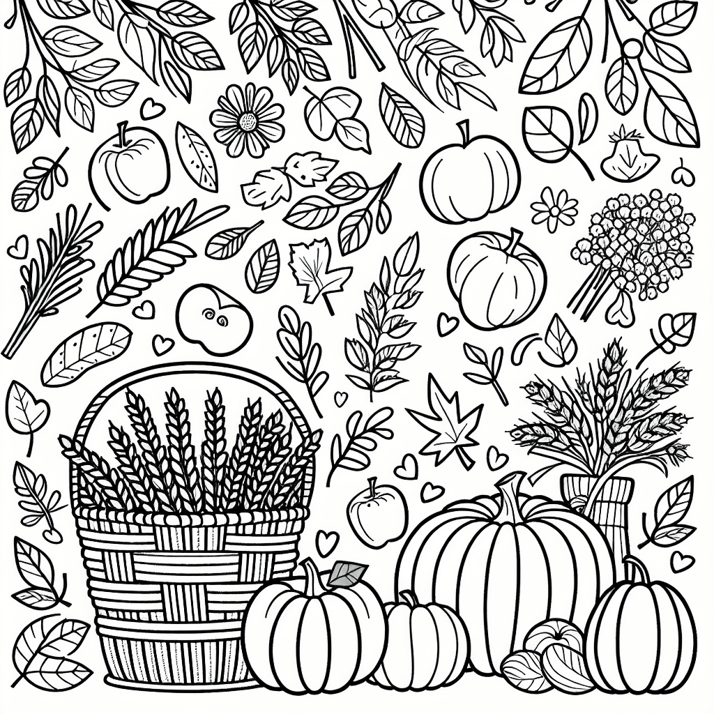 fall harvest coloring pages