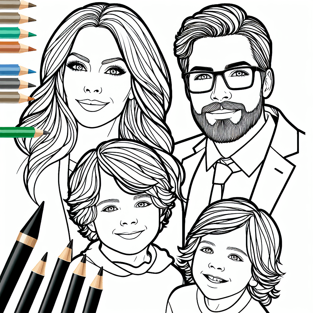 Additional family portrait coloring page 1