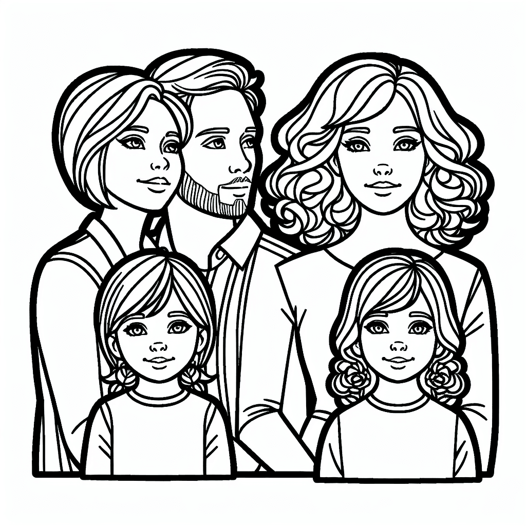 Additional family together coloring page 1