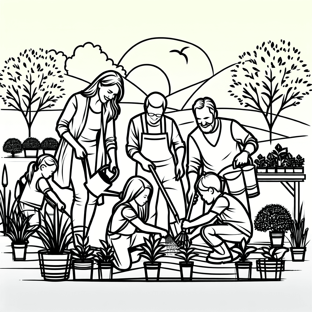 Additional family together coloring page 2