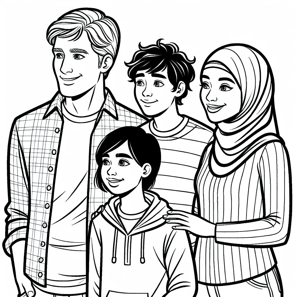 Additional family coloring page 1