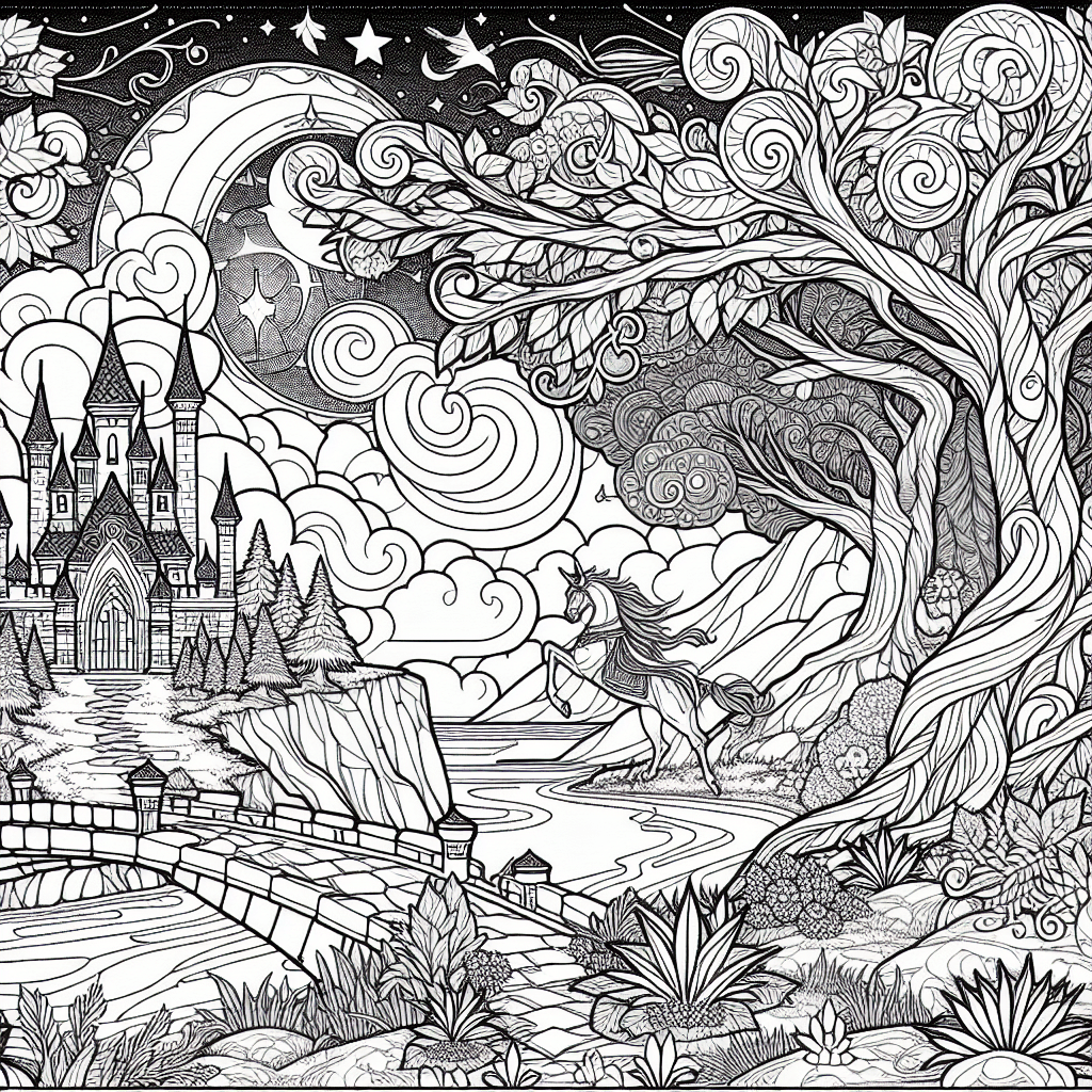 Additional fantasy coloring page 1