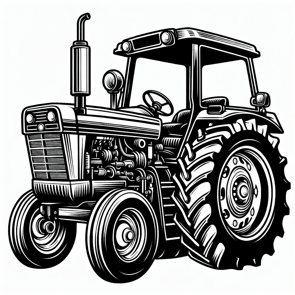 Additional farmer tractor coloring page 1