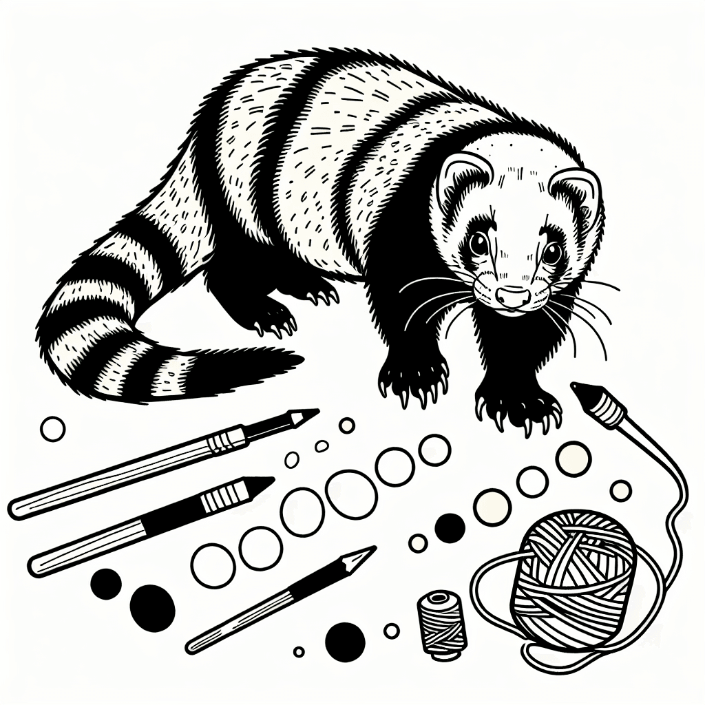 Additional ferret coloring page 2