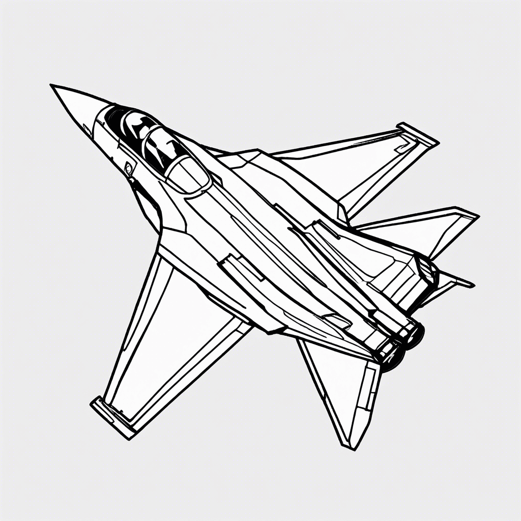 Additional fighter jet coloring page 1