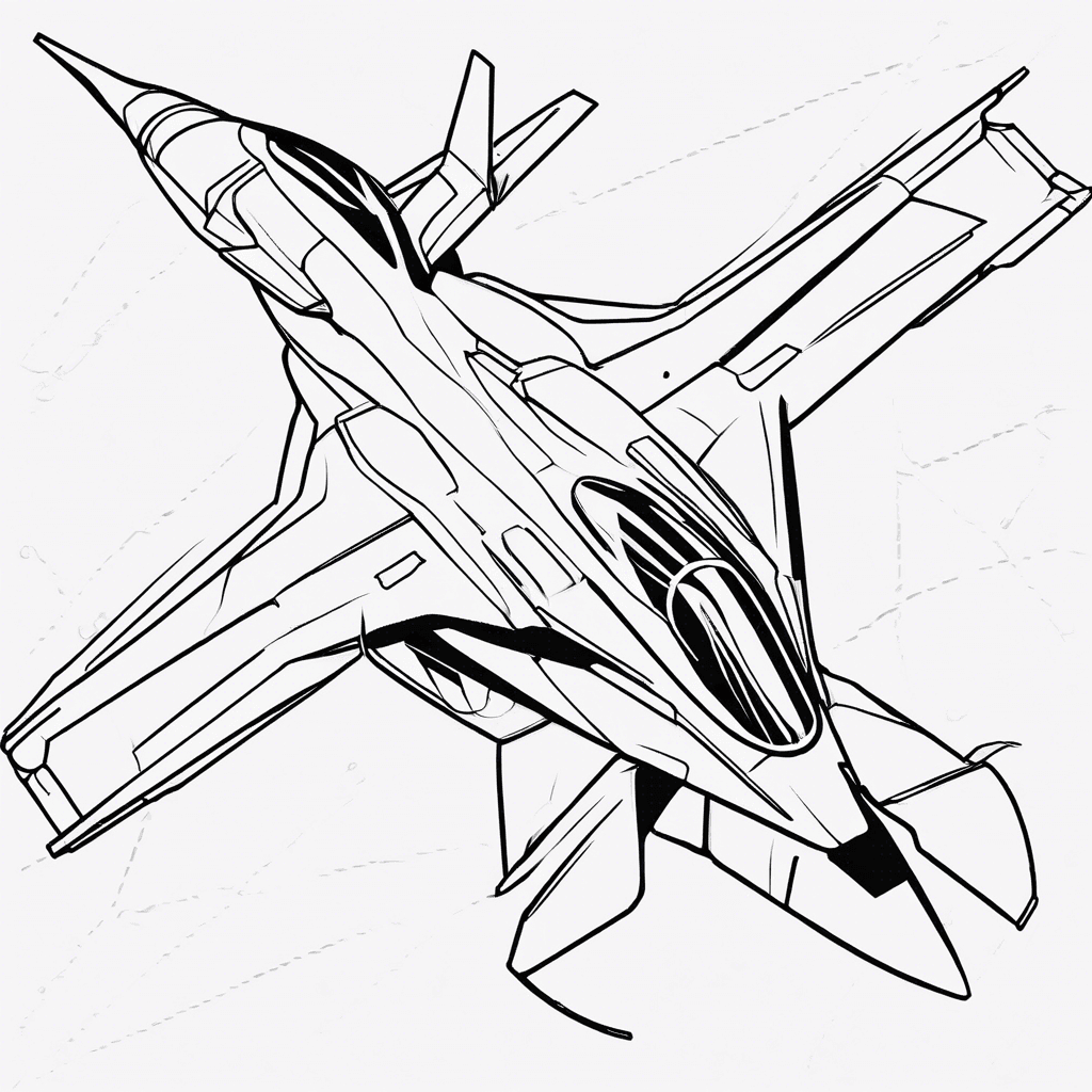 Additional fighter jet coloring page 2