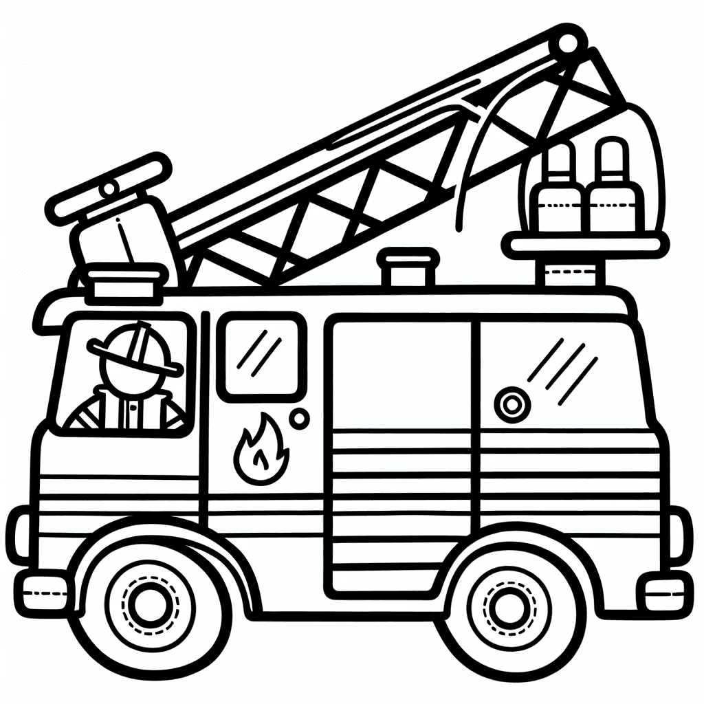 fire engine ladder coloring pages