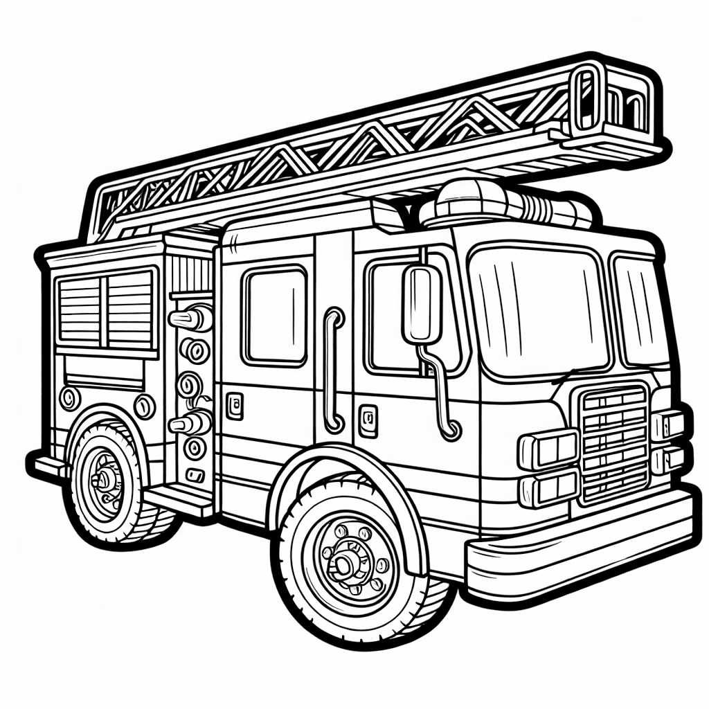 Additional fire engine ladder coloring page 1