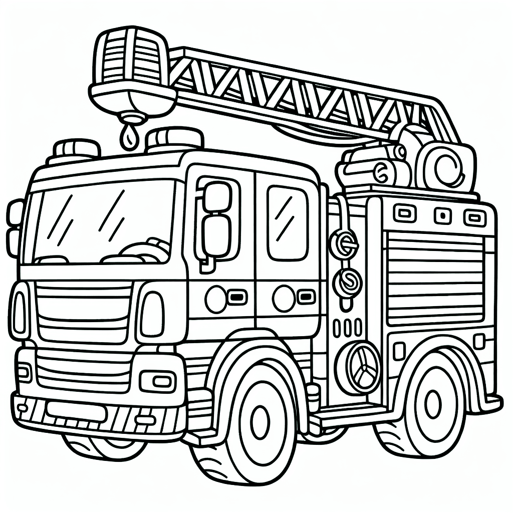 fire truck rescue coloring pages