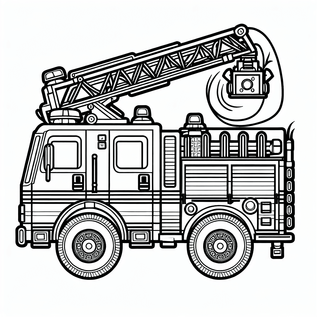 Additional fire truck rescue coloring page 1