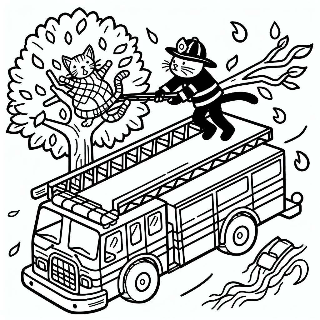 Additional fire truck coloring page 2