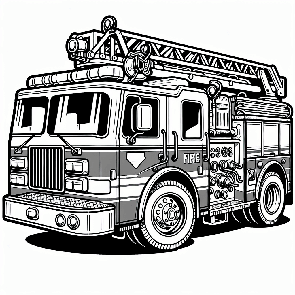 Additional firefighter truck coloring page 1