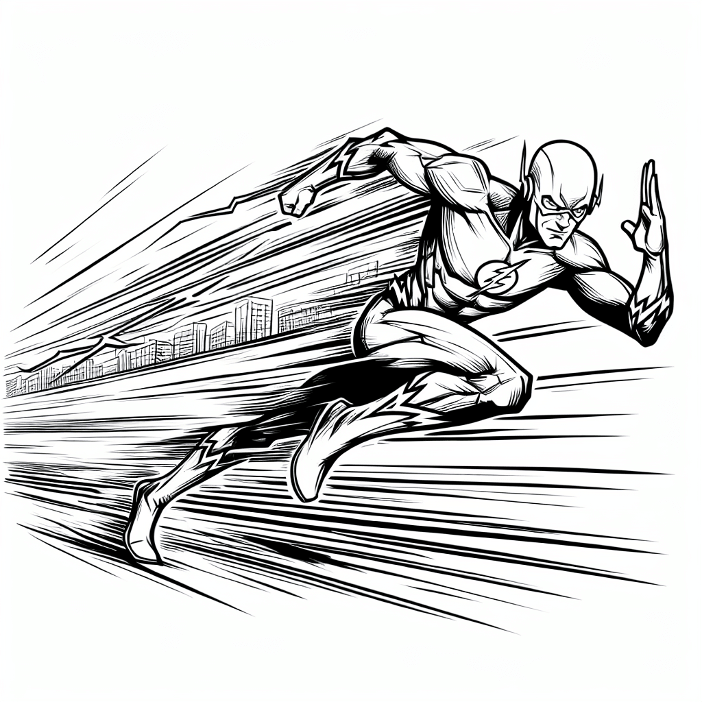 Additional flash running coloring page 2