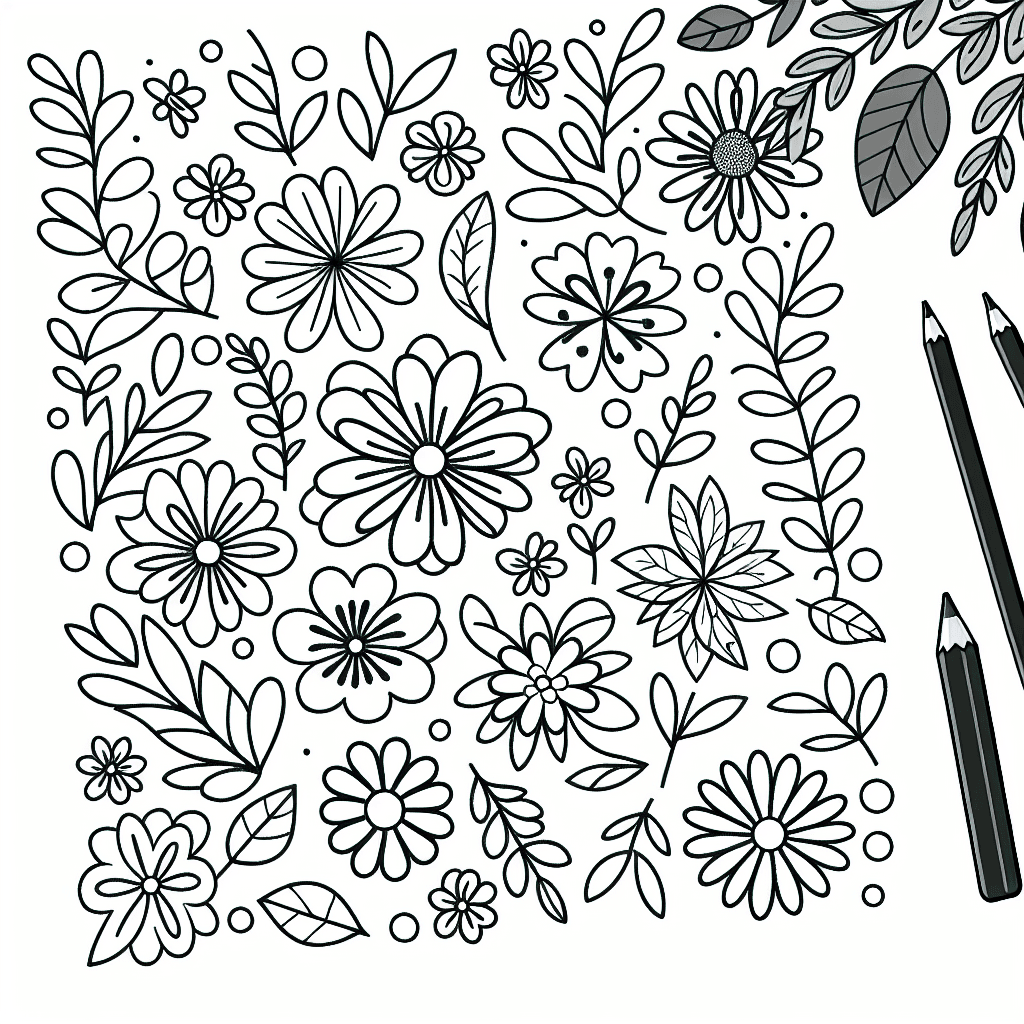 floral pattern coloring pages