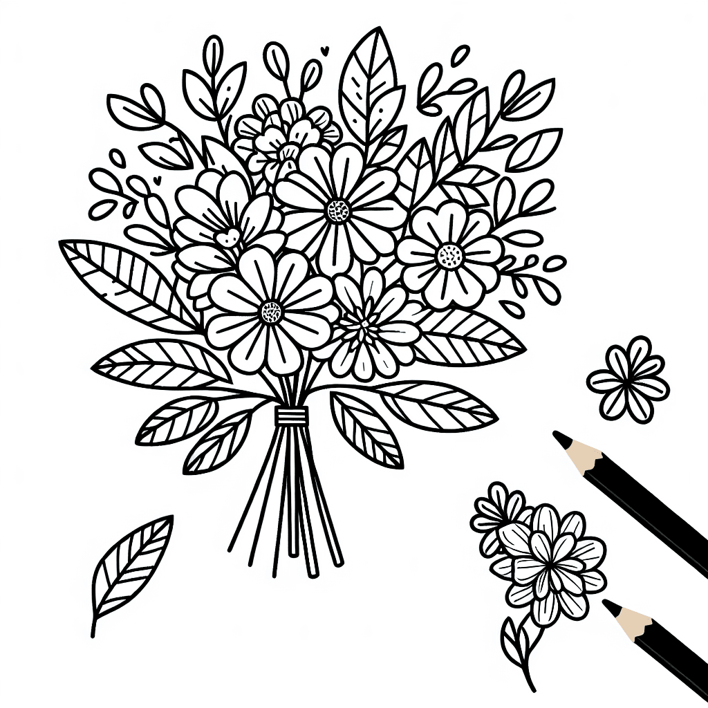 flower bouquet coloring pages