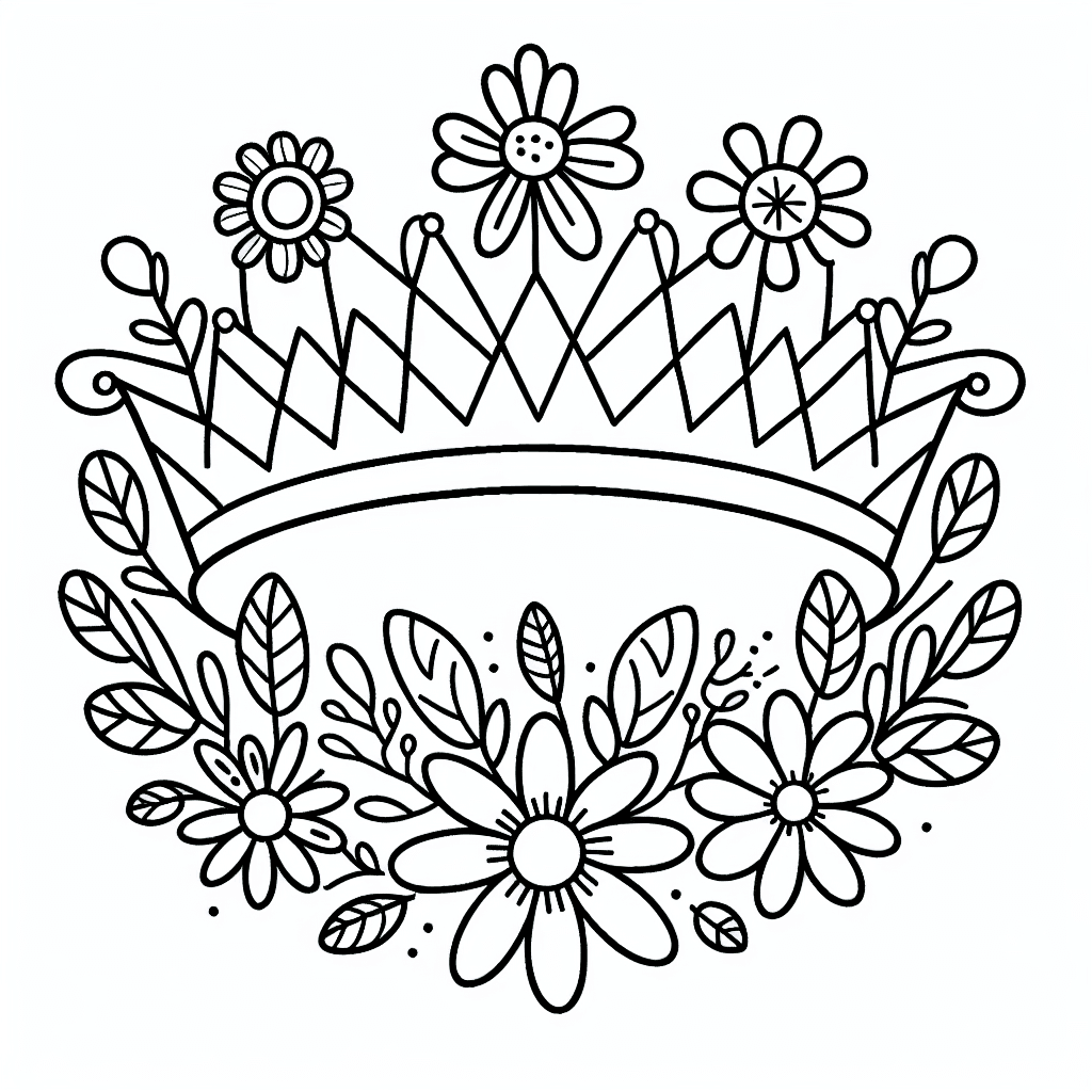 flower crown coloring pages