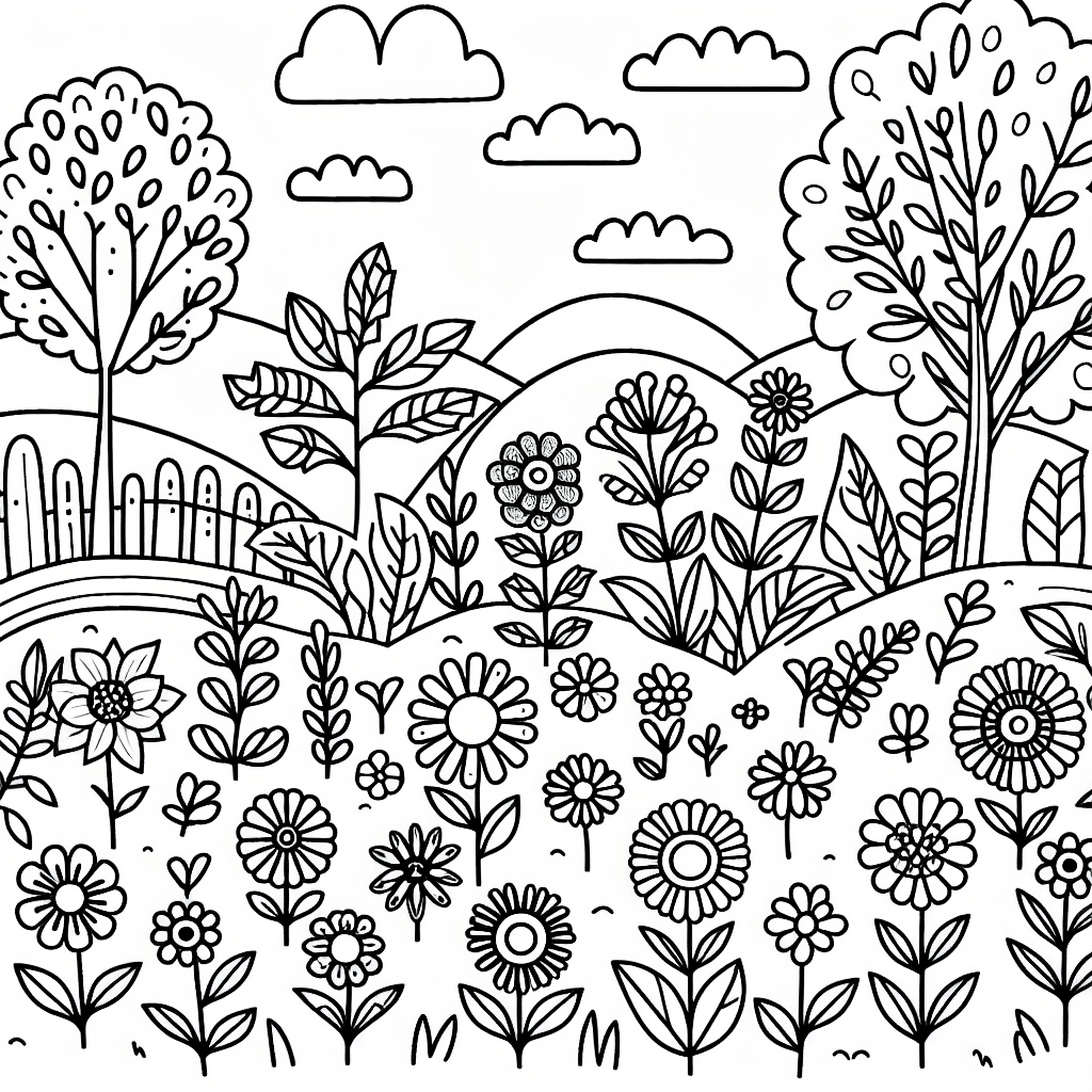 flower garden coloring pages