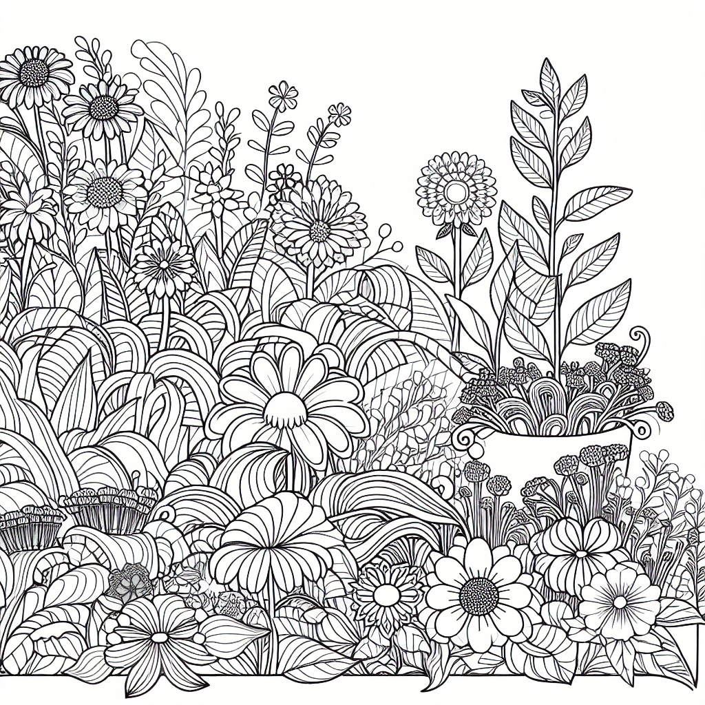 Additional flower garden coloring page 1