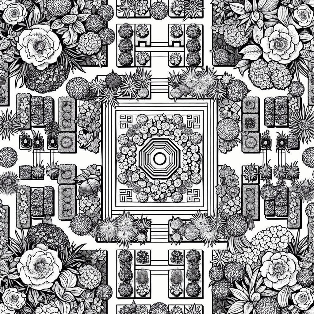 Additional flower garden coloring page 2