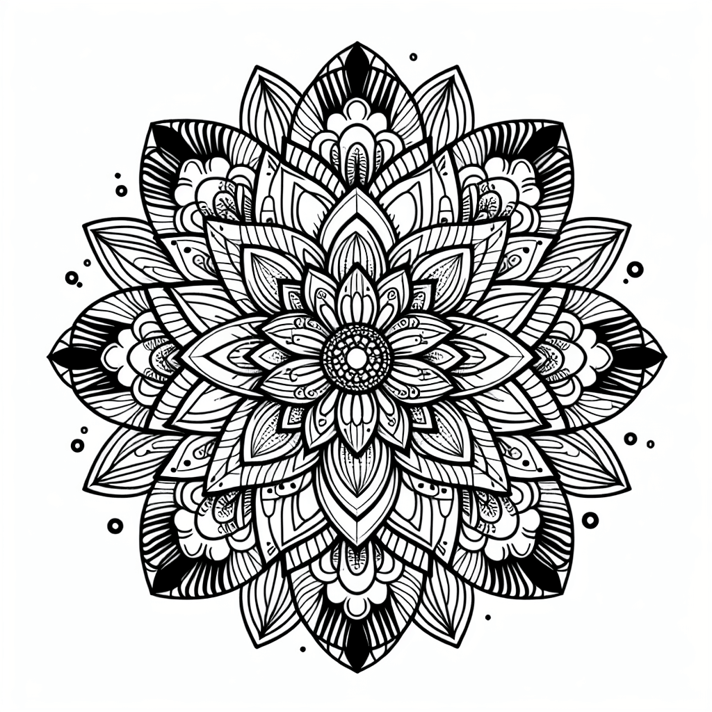 Additional flower mandala coloring page 1