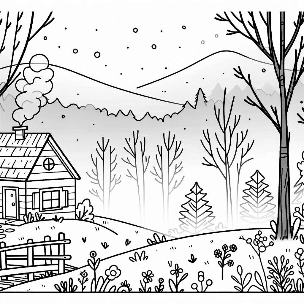 fog morning coloring pages