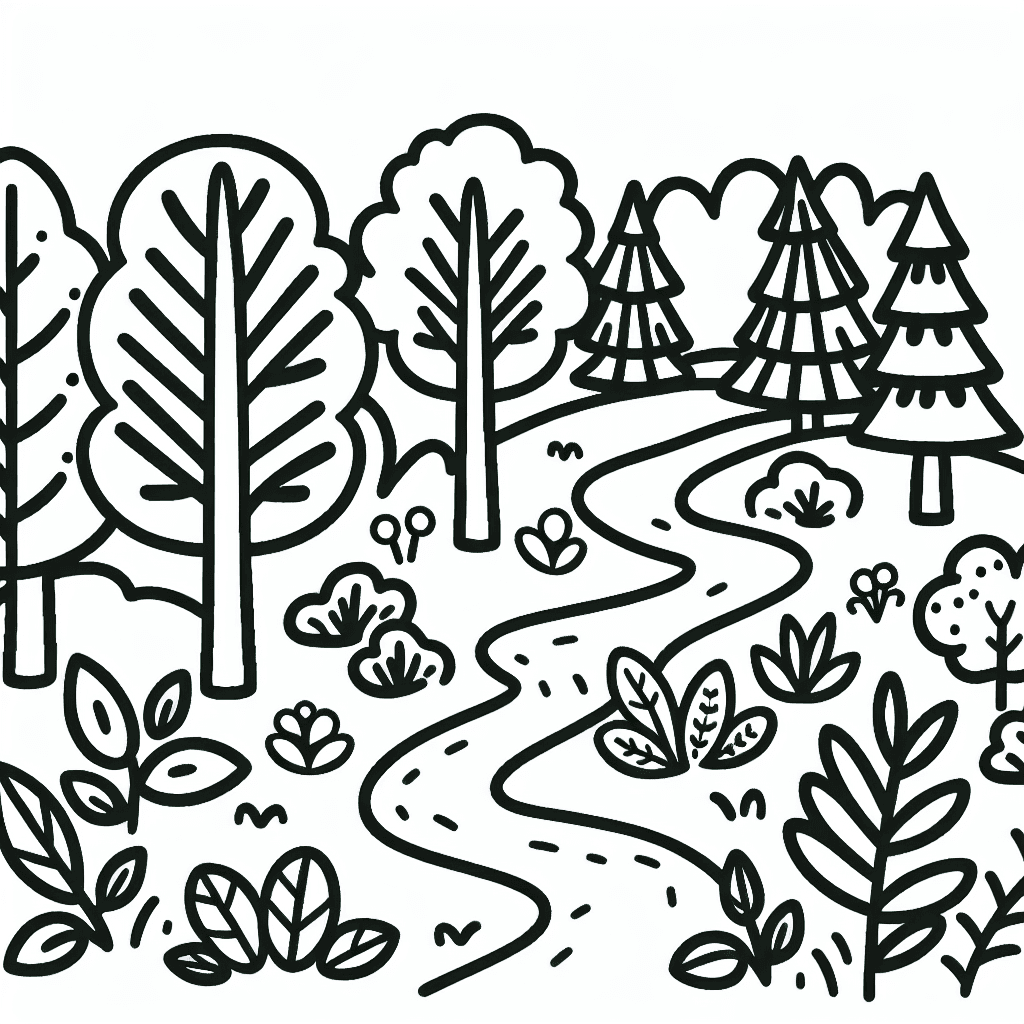 forest path coloring pages