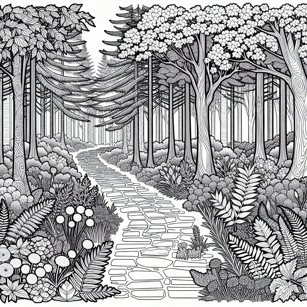 Additional forest path coloring page 1