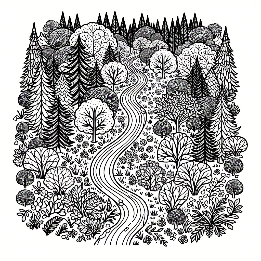 Additional forest path coloring page 2