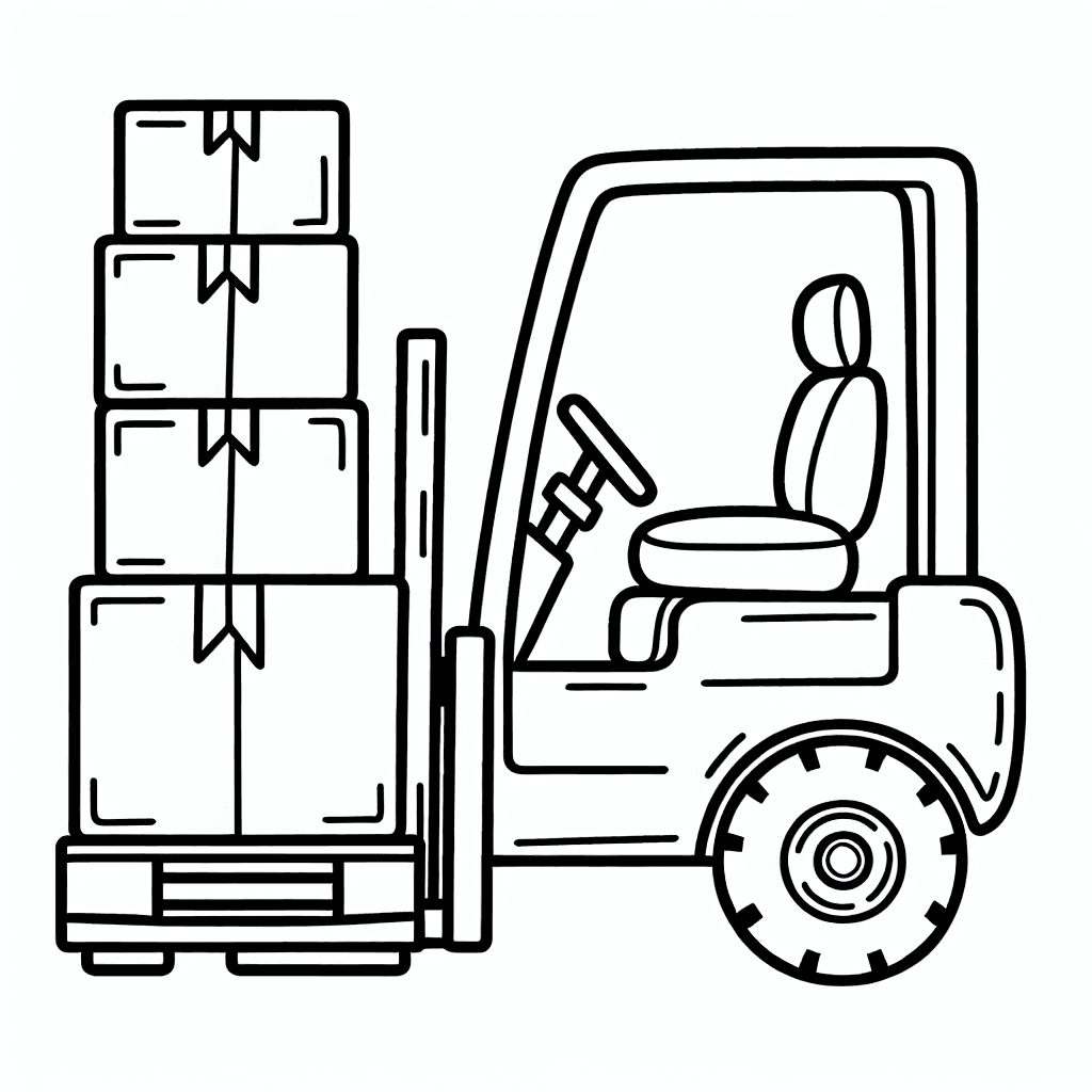 forklift boxes coloring pages