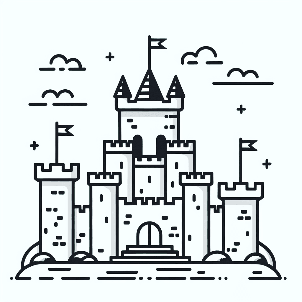 fortress castle coloring pages