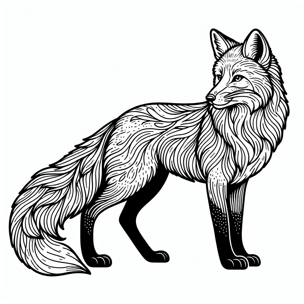 Additional fox coloring page 1