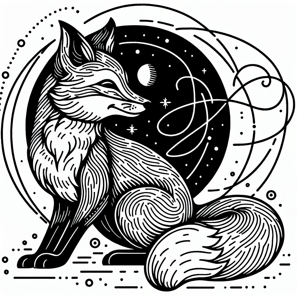 Additional fox coloring page 2