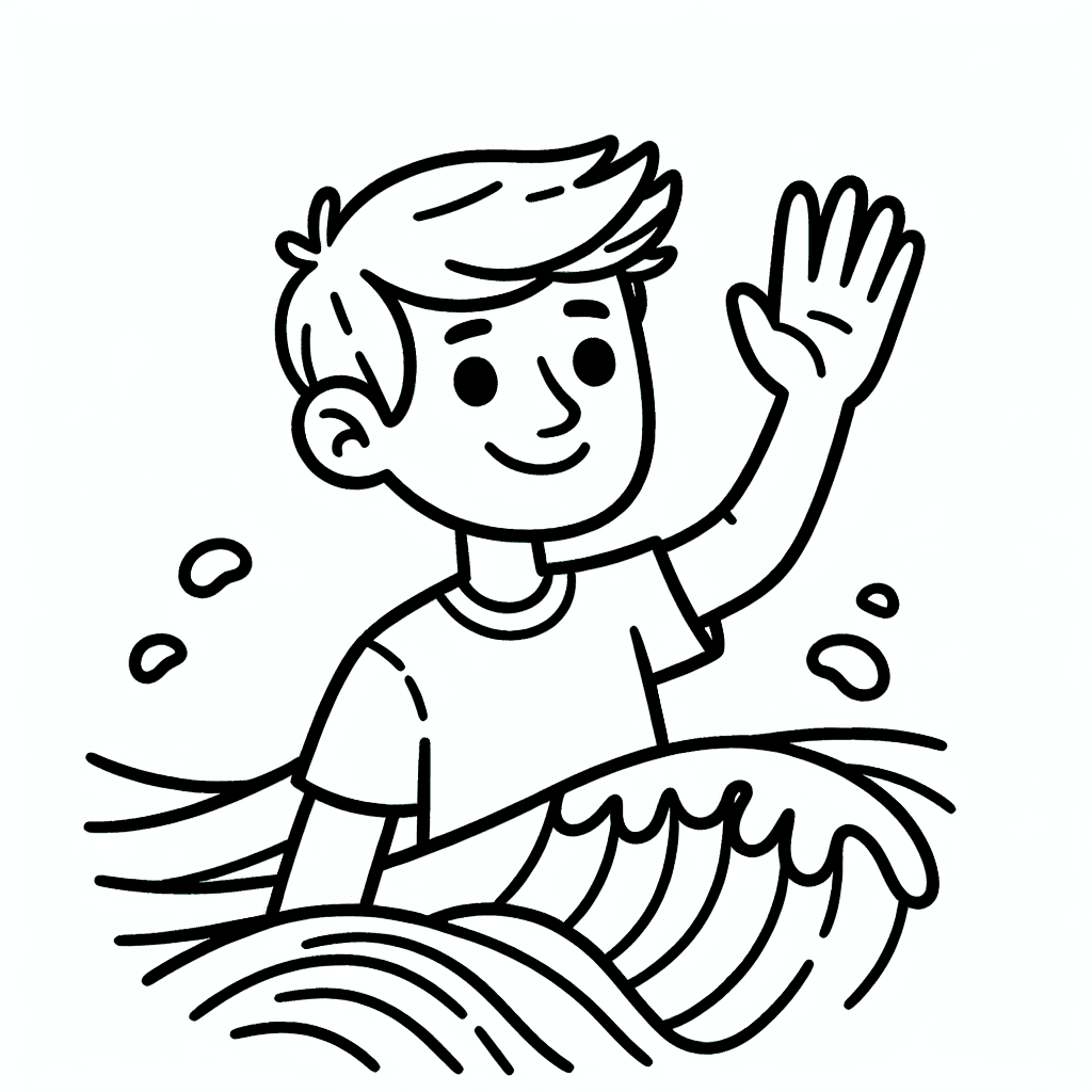 friendly wave coloring pages