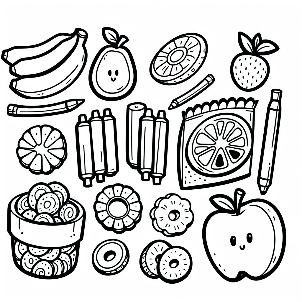 fruit snacks coloring pages