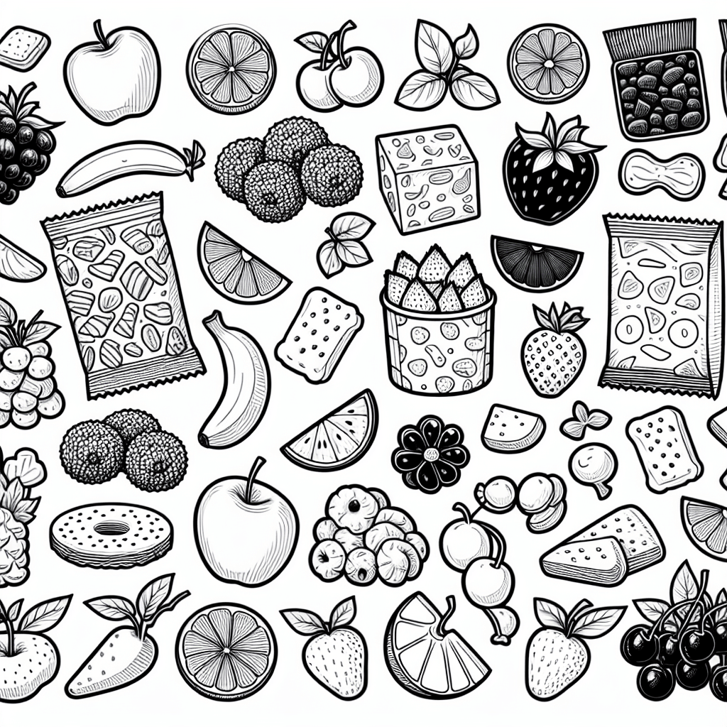 Additional fruit snacks coloring page 1