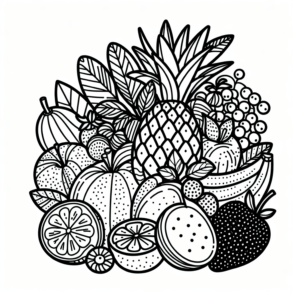 Additional fruits coloring page 1