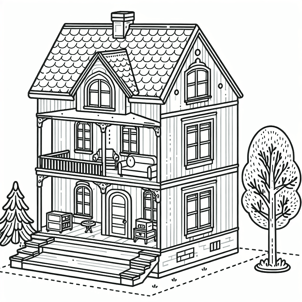 Additional gabby dollhouse coloring page 1