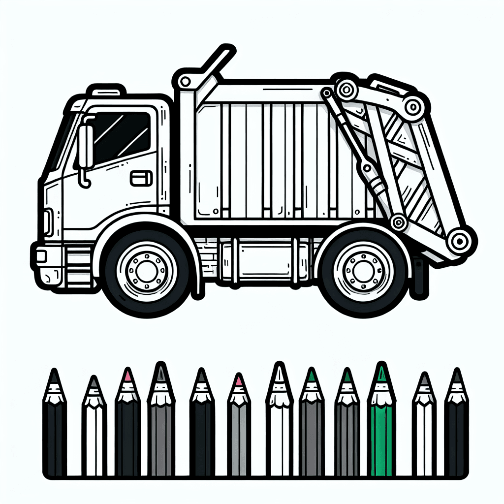 Additional garbage truck coloring page 1