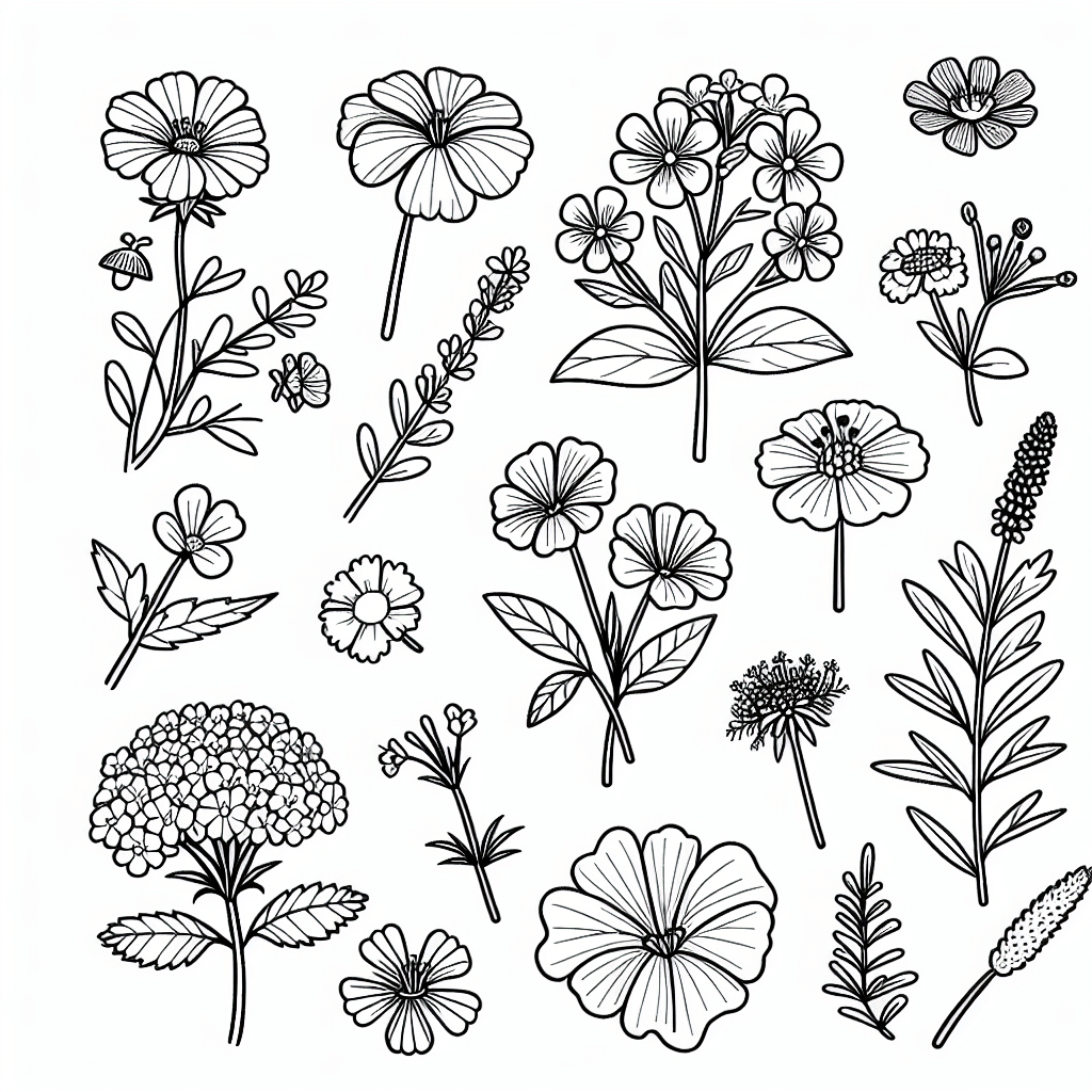 garden flowers coloring pages