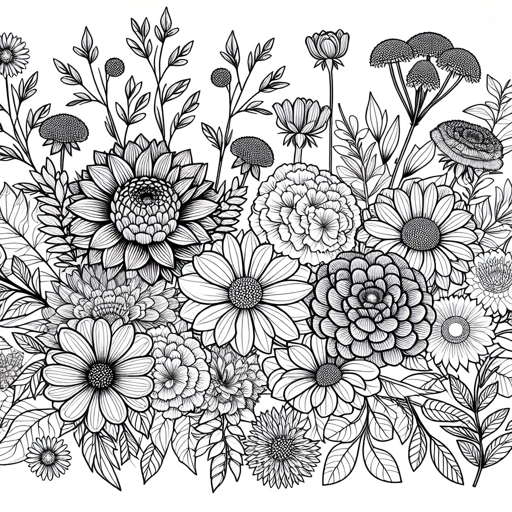 Additional garden flowers coloring page 1