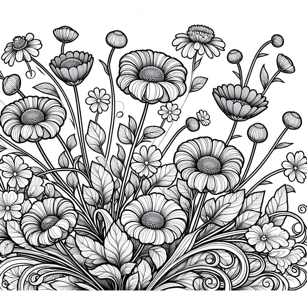 Additional garden flowers coloring page 2