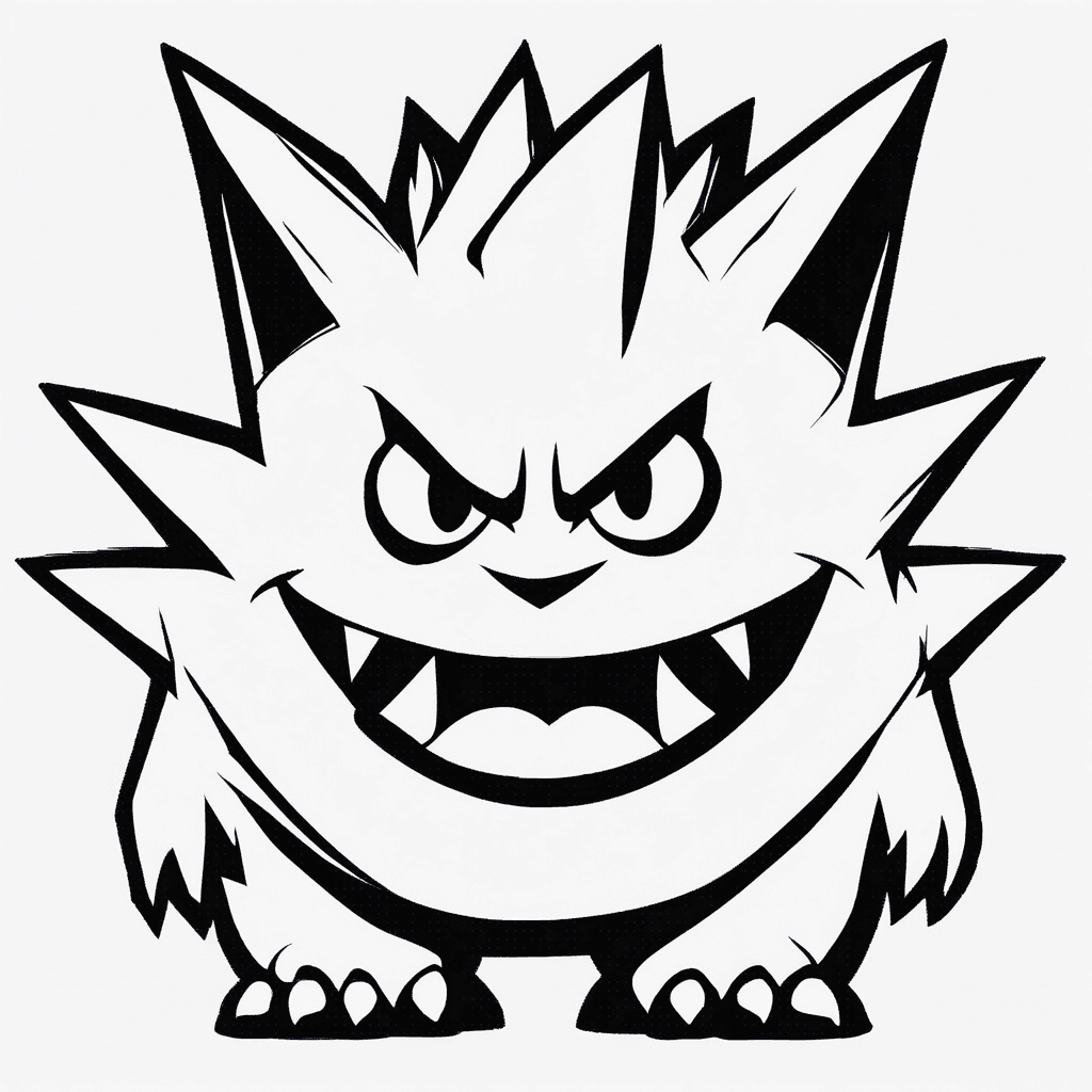 Additional gengar coloring page 1