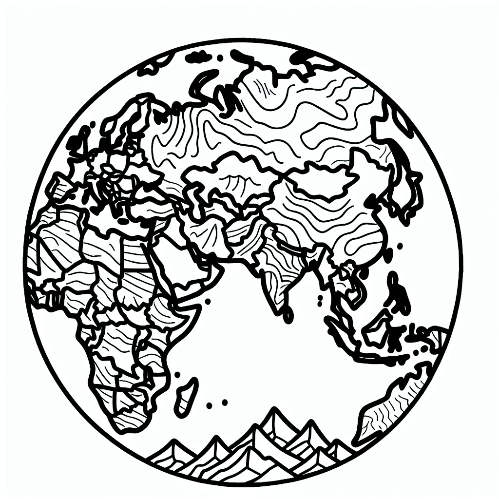 geography map coloring pages