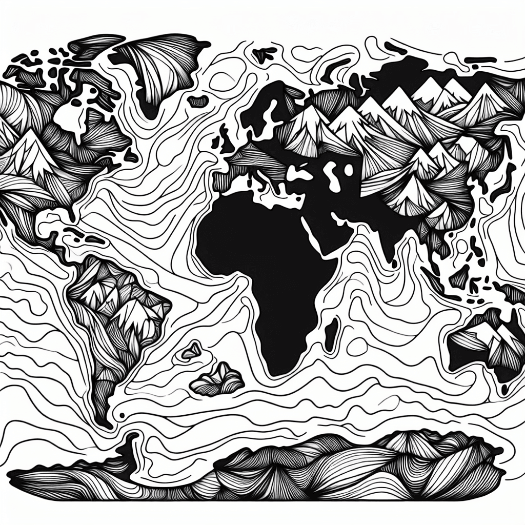 Additional geography map coloring page 2